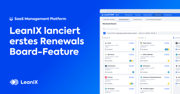 LeanIX lanciert branchenweit erstes Renewals Board-Feature für die Vorhersage zukünftiger SaaS-Vertragsausgaben