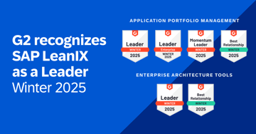 A Year of Winning: SAP LeanIX Takes First Place in Six G2 Leader Awards for the Fourth Consecutive Quarter