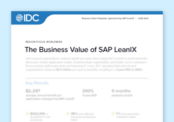 One-page snapshot: The Business Value of SAP LeanIX