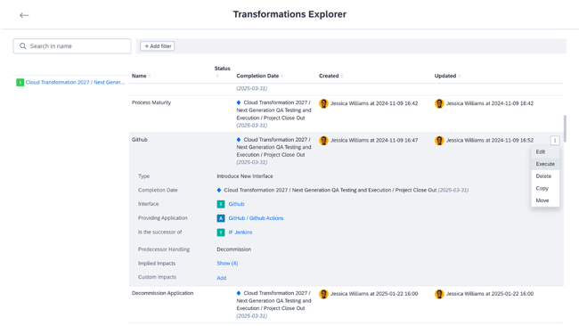 Easily execute Transformations and document changes