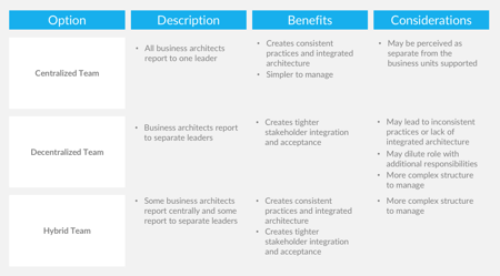 Enterprise Architecture Team Structure