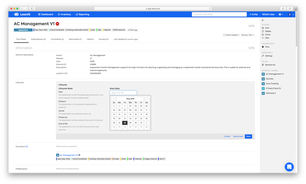 LeanIX Interface Circle Map SAP