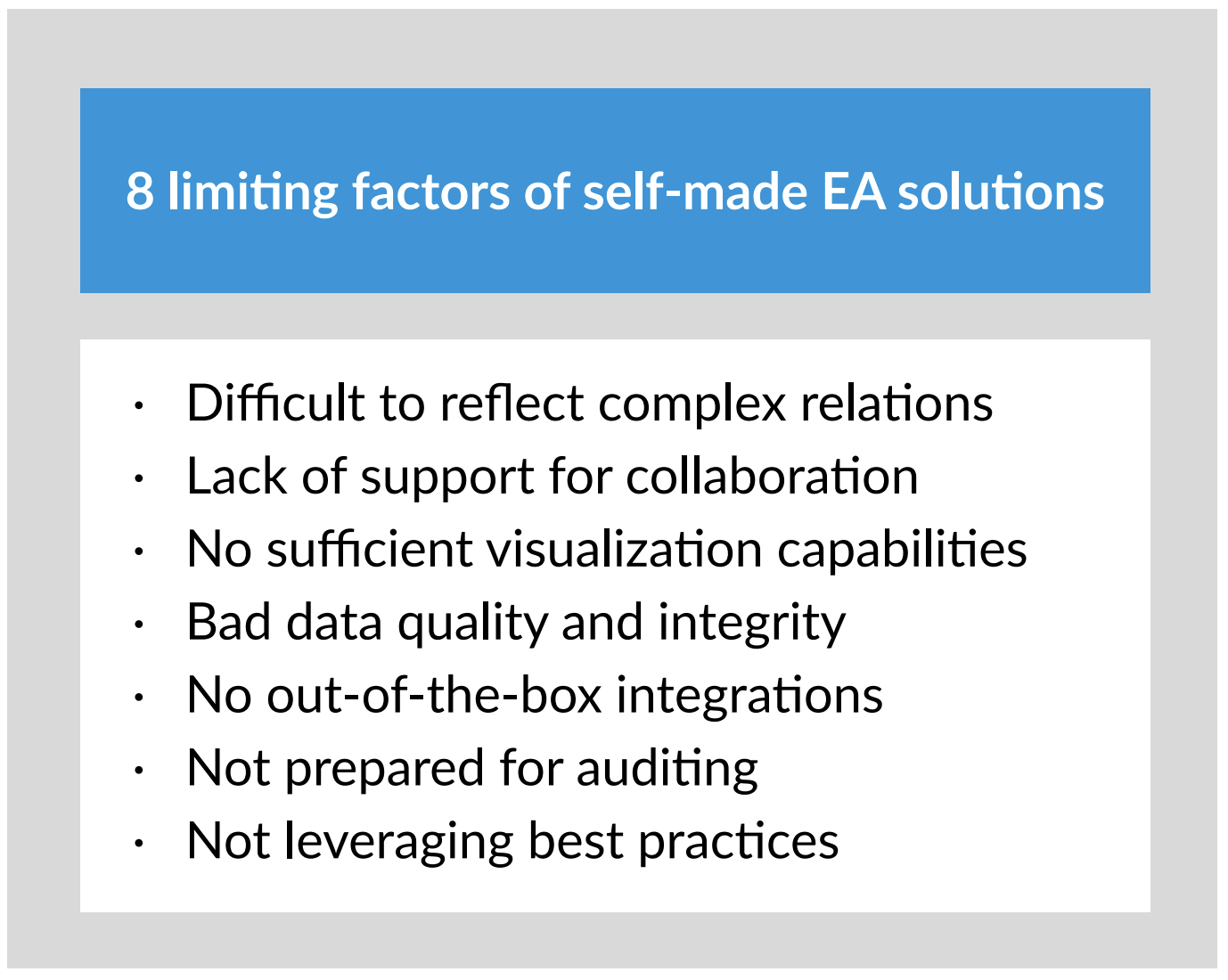 limiting factors of enterprise architecture with excel