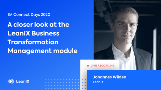 A closer look at the LeanIX Business Transformation Management module