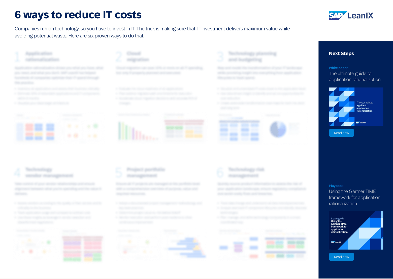 6 ways to save IT costs framework