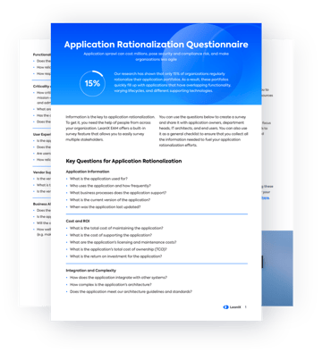 Application Rationalization Questionnaire