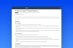 10 Rules for Rapid IT Spend Reduction