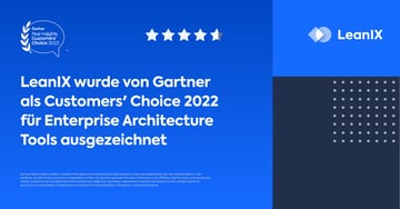 LeanIX wird als 2022 Gartner® Peer Insights™ Customers’ Choice für Enterprise Architecture Tools ausgezeichnet