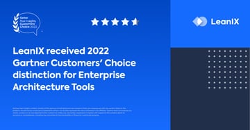 LeanIX is Recognized as a 2022 Gartner® Peer Insights™ Customers’ Choice for Enterprise Architecture Tools