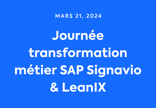 USF & SAP : Journée transformation métier SAP Signavio & LeanIX