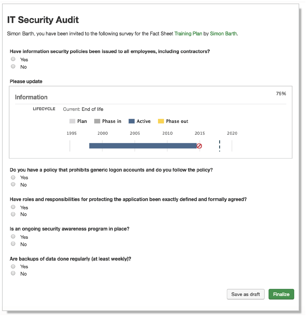 LeanIX Survey about IT security and compliance