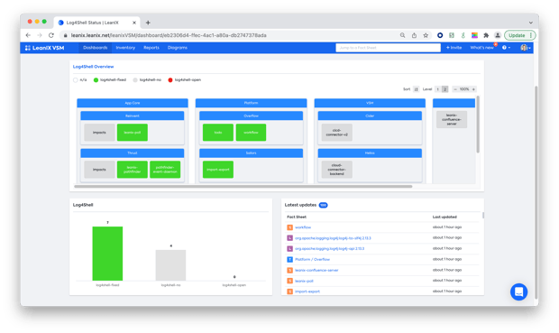 Screenshot LeanIX VSM: Progress