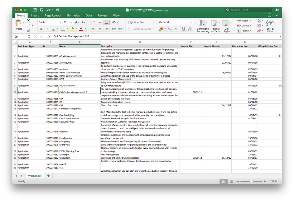 Excel Fact Sheet